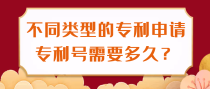 不同类型的专利申请专利号需要多久？