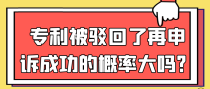 专利被驳回了再申诉成功的概率大吗？