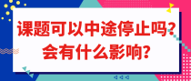 课题可以中途停止吗？会有什么影响？