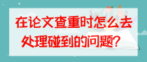 在论文查重时怎么去处理碰到的问题？