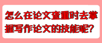 怎么在论文查重时去掌握写作论文的技能呢？