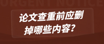 论文查重前应删掉哪些内容？