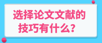 选择论文文献的技巧有什么？